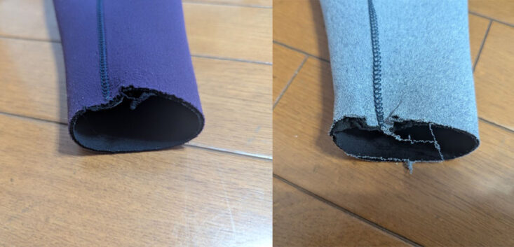 両手首ジャージ破れ部分修理前（表）