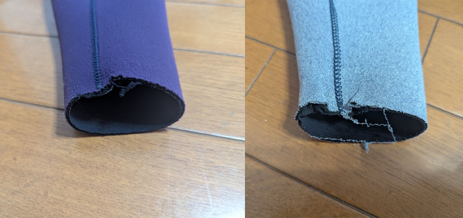 両手首ジャージ破れ部分修理前（表）